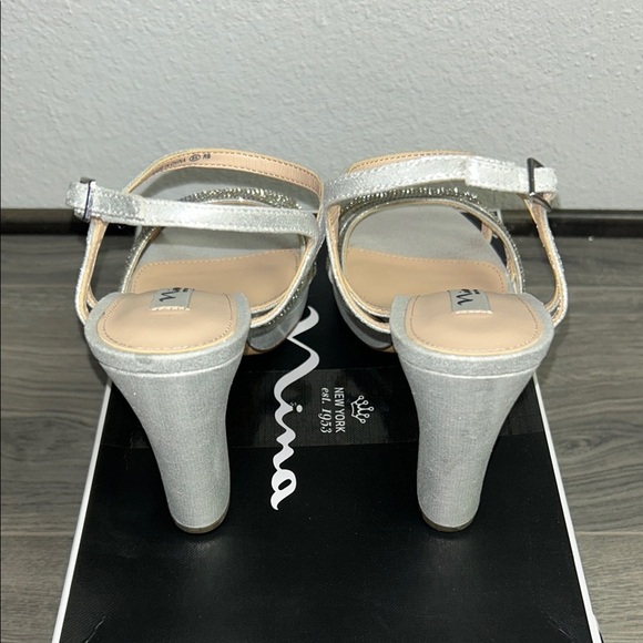 Nina Women's Saralyn Platform Block Heel Evening Sandals (WIDE) - Picture 5 of 7